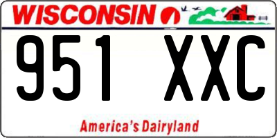WI license plate 951XXC