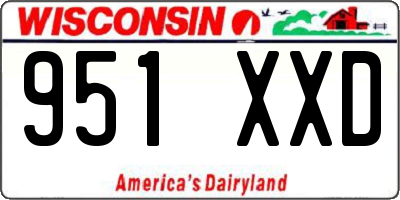 WI license plate 951XXD