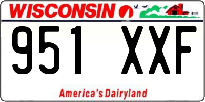 WI license plate 951XXF