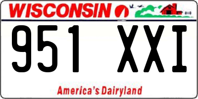 WI license plate 951XXI