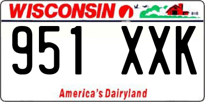 WI license plate 951XXK