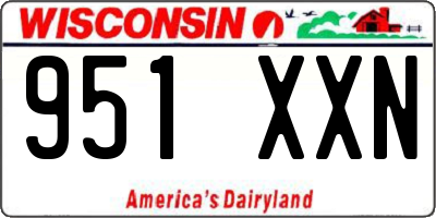 WI license plate 951XXN