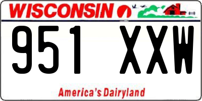 WI license plate 951XXW