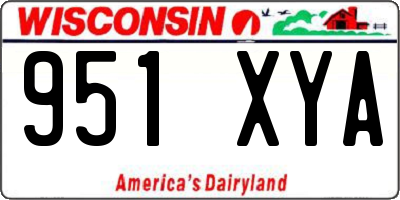 WI license plate 951XYA