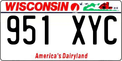 WI license plate 951XYC