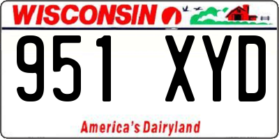 WI license plate 951XYD
