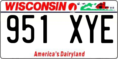 WI license plate 951XYE
