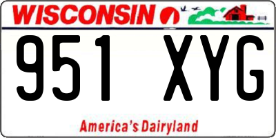 WI license plate 951XYG