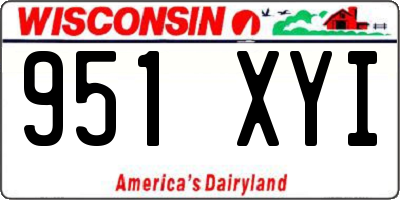 WI license plate 951XYI