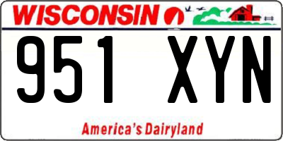 WI license plate 951XYN