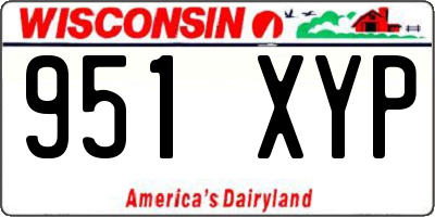 WI license plate 951XYP