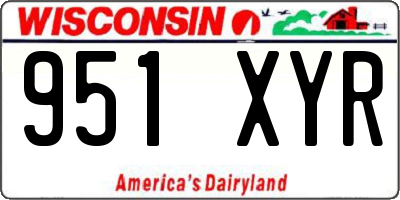 WI license plate 951XYR
