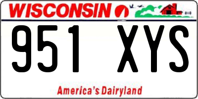 WI license plate 951XYS