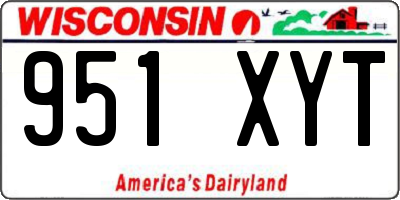 WI license plate 951XYT