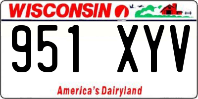 WI license plate 951XYV