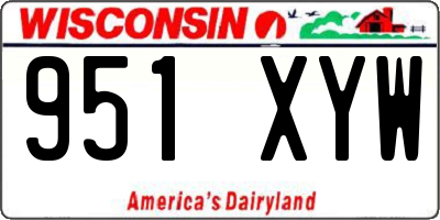 WI license plate 951XYW