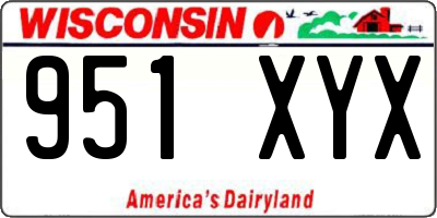 WI license plate 951XYX