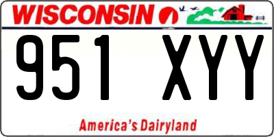 WI license plate 951XYY