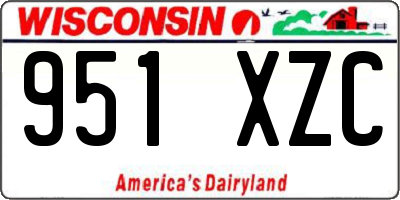 WI license plate 951XZC