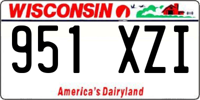 WI license plate 951XZI