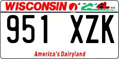 WI license plate 951XZK