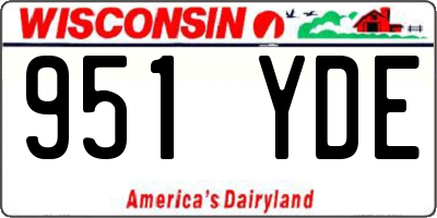 WI license plate 951YDE