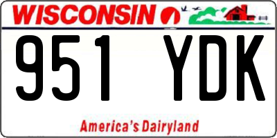 WI license plate 951YDK