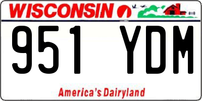 WI license plate 951YDM