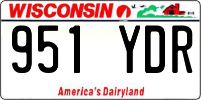 WI license plate 951YDR