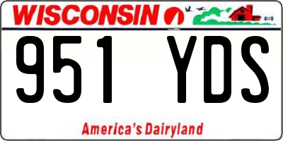 WI license plate 951YDS