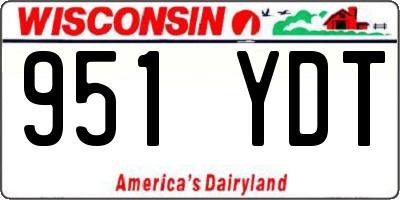 WI license plate 951YDT