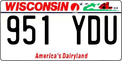 WI license plate 951YDU