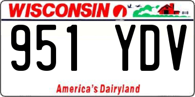 WI license plate 951YDV