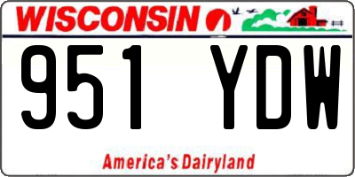 WI license plate 951YDW