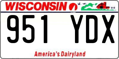 WI license plate 951YDX
