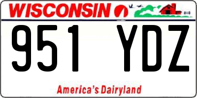WI license plate 951YDZ