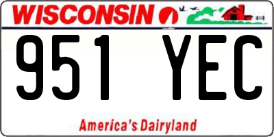 WI license plate 951YEC