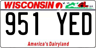WI license plate 951YED