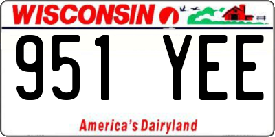 WI license plate 951YEE