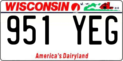 WI license plate 951YEG