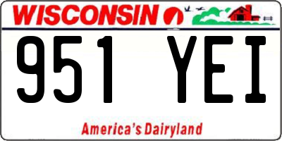 WI license plate 951YEI