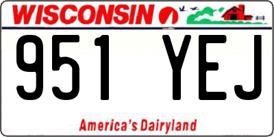 WI license plate 951YEJ
