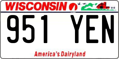 WI license plate 951YEN