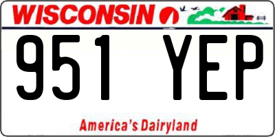 WI license plate 951YEP