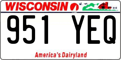 WI license plate 951YEQ