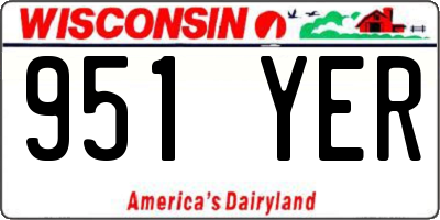 WI license plate 951YER
