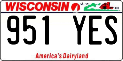WI license plate 951YES