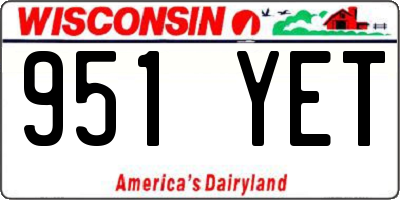 WI license plate 951YET