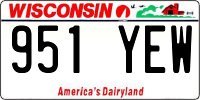 WI license plate 951YEW