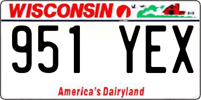 WI license plate 951YEX